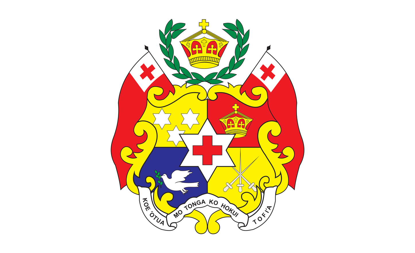 Tongaflagge mit Wappen, Nationalfahnen