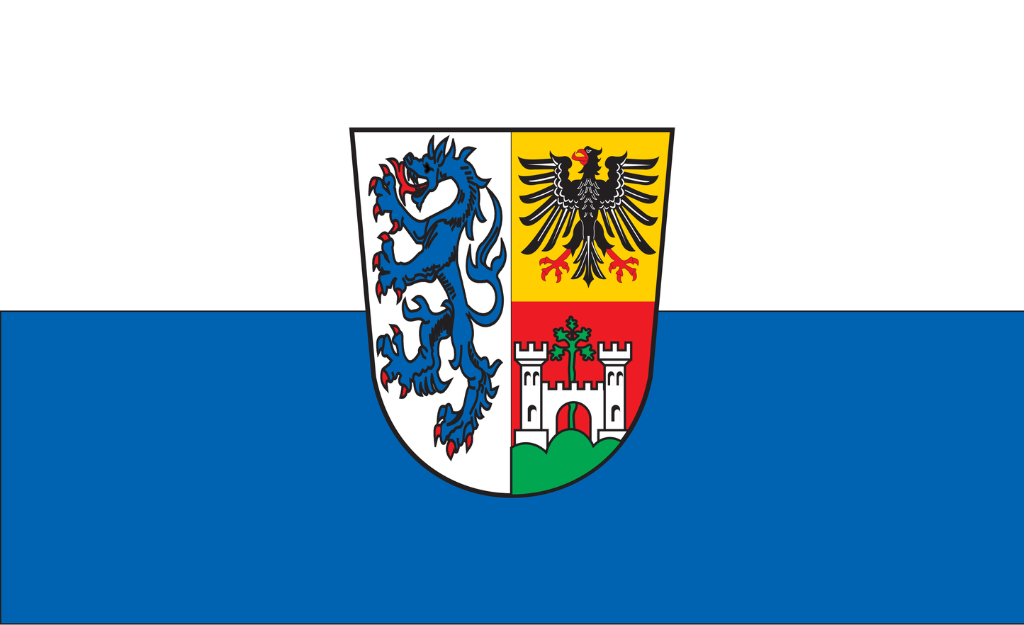 Traunstein Kreis Flagge Bayern