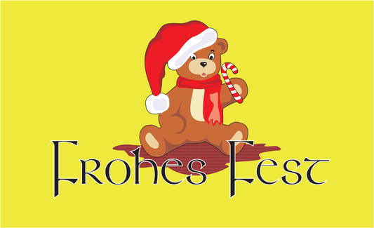 Weihnachtsflagge,Frohes Fest mit Bärchen