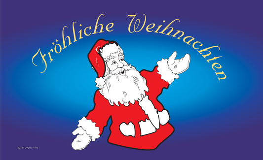 Weihnachten, Fröhliche Quer, Weihnachtsflagge