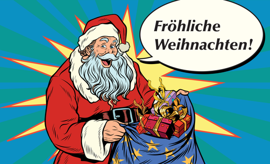Weihnachtsmann m. Sack, Weihnachtsflagge, Christmas