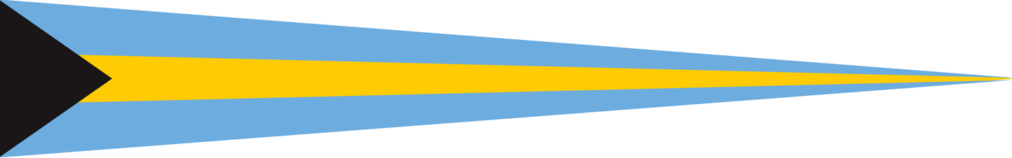 Bahamas Wimpel – Flaggenwimpel in Schwarz, Aquamarin und Gelb