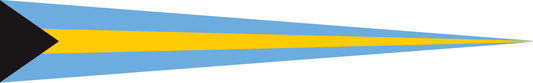 Bahamas Wimpel – Flaggenwimpel in Schwarz, Aquamarin und Gelb