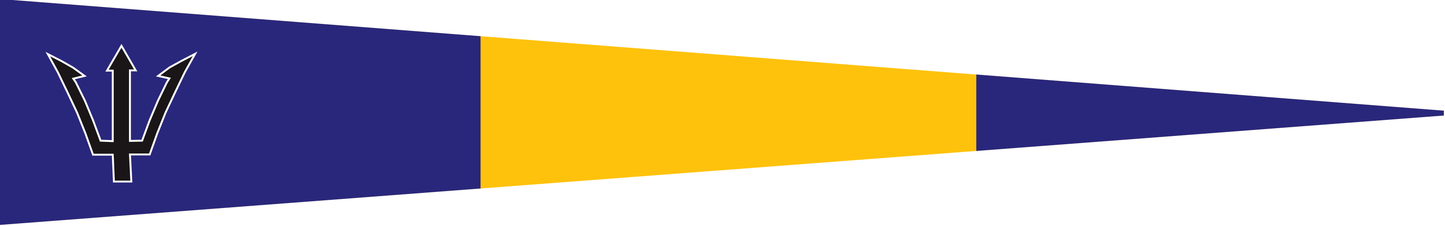 Barbados Wimpel – Flaggenwimpel in Blau, Gelb und Schwarz