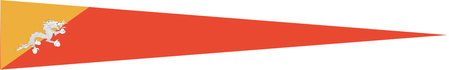 Bhutan Wimpel – Länderwimpel in Gelb, Orange und Weiß