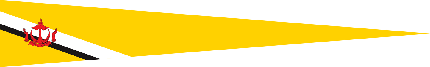 Brunei Wimpel – Flaggenwimpel in Gelb, Weiß, Schwarz und Rot