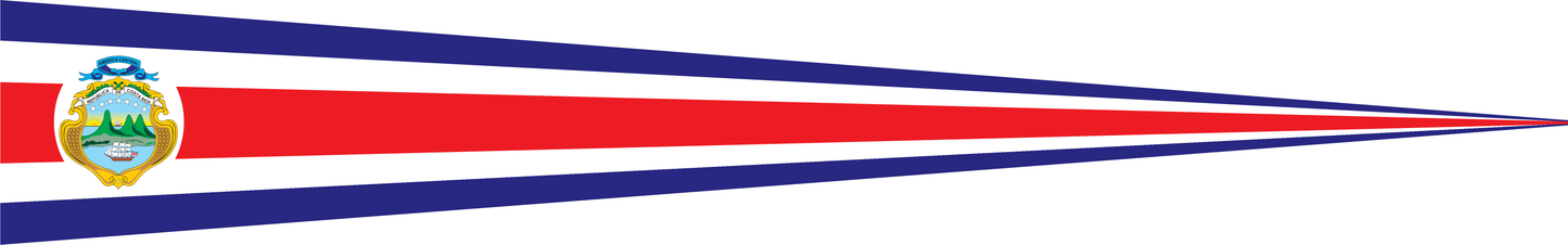 Costa Rica Wimpel – Flaggenwimpel in Blau, Weiß und Rot
