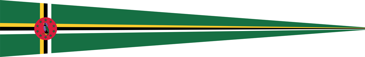 Dominica Wimpel – Länderwimpel in Grün, Gelb, Schwarz, Weiß und Rot