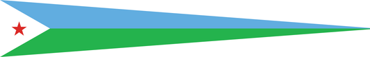 Dschibuti Wimpel – Flaggenwimpel in Hellblau, Grün, Weiß und Rot