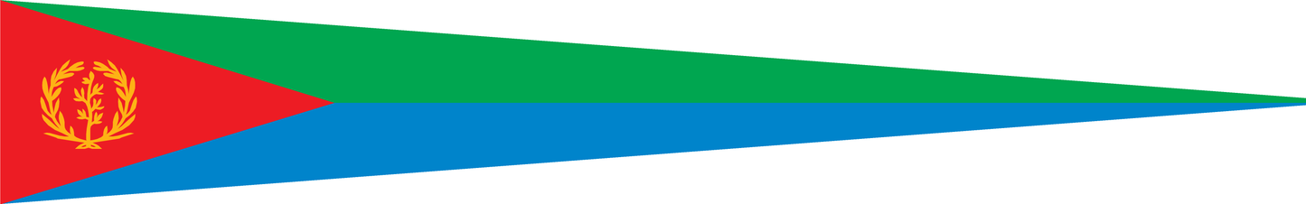 Eritrea Wimpel – Flaggenwimpel in Rot, Grün, Blau und Gelb