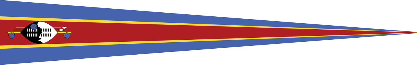 Eswatini Wimpel – Länderwimpel in Blau, Gelb, Rot und Schwarz