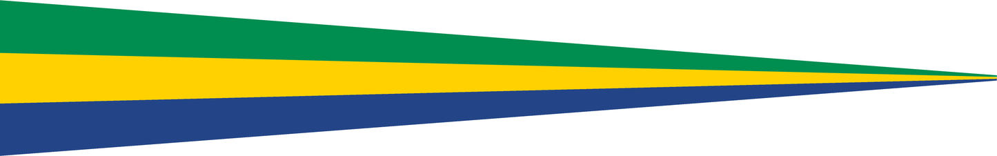 Gabun Wimpel – Nationalflaggen-Wimpel in Grün, Gelb und Blau