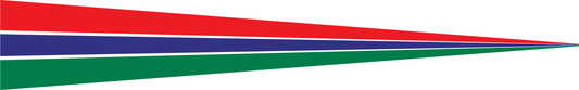 Gambia Wimpel – Länderwimpel in Rot, Blau, Grün und Weiß