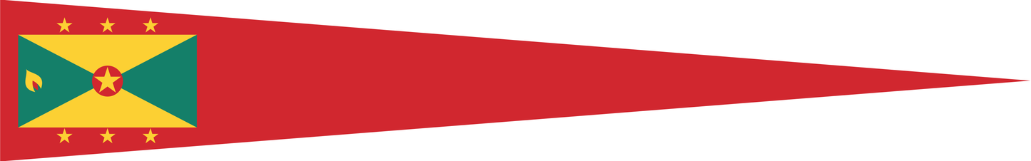 Grenada Wimpel – Nationalflaggen-Wimpel in Rot, Gelb und Grün