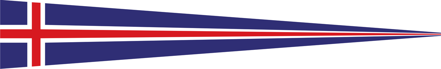 Island Wimpel – Nationalflaggen-Wimpel in Blau, Weiß und Rot