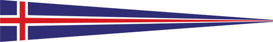 Island Wimpel – Nationalflaggen-Wimpel in Blau, Weiß und Rot
