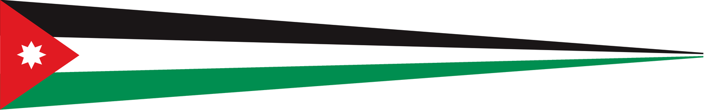 Jordanien Wimpel – Flaggenwimpel in Schwarz, Weiß, Grün und Rot