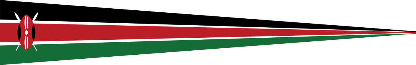 Kenia Wimpel – Nationalflaggen-Wimpel in Schwarz, Rot, Grün und Weiß