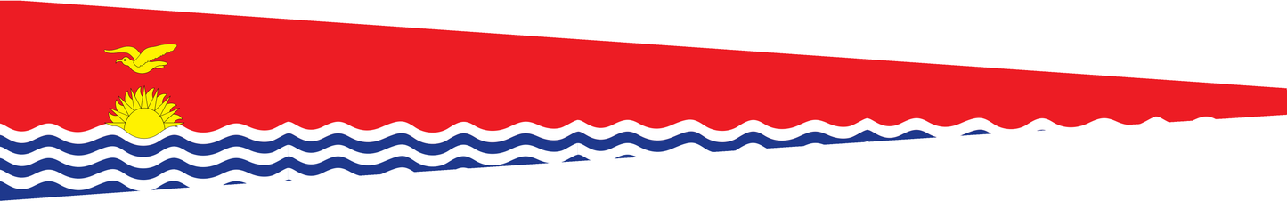 Kiribati Wimpel – Länderwimpel in Rot, Blau, Gelb und Weiß