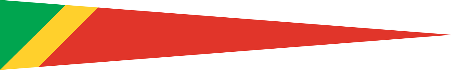 Kongo (Republik) Wimpel – Nationalflaggen-Wimpel in Grün, Gelb und Rot