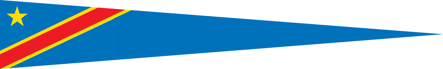 Kongo (Demokratische Republik) Wimpel – Länderwimpel in Blau, Rot und Gelb