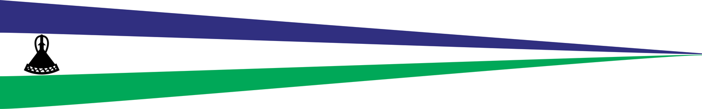 Lesotho Wimpel – Länderwimpel in Blau, Weiß und Grün