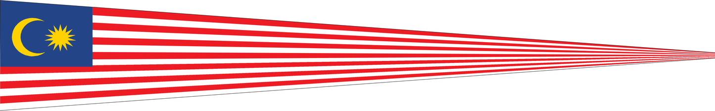 Malaysia Wimpel – Nationalflaggen-Wimpel in Rot, Weiß, Blau und Gelb