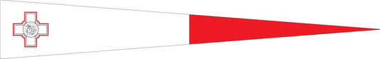 Malta Wimpel – Nationalflaggen-Wimpel in Weiß und Rot