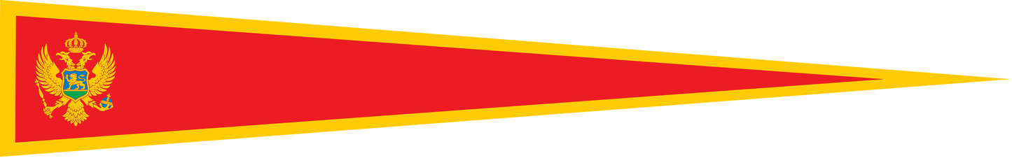 Montenegro Wimpel – Flaggenwimpel in Rot und Gold
