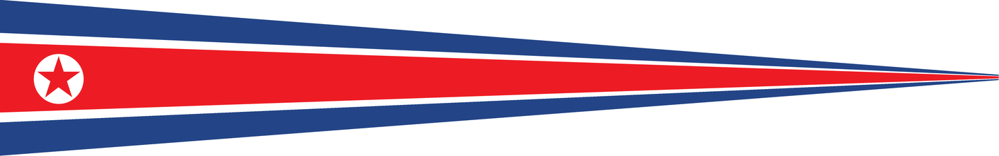 Nord Korea Wimpel – Flaggenwimpel in Rot, Blau und Weiß