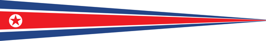 Nord Korea Wimpel – Flaggenwimpel in Rot, Blau und Weiß