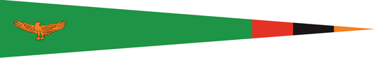 Sambia Wimpel – Länderwimpel in Grün, Rot, Schwarz und Orange