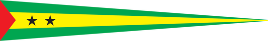 São Tomé und Príncipe Wimpel – Flaggenwimpel in Grün, Gelb, Rot und Schwarz