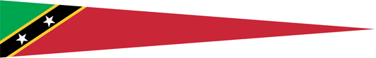 St. Kitts und Nevis Wimpel – Länderwimpel in Grün, Rot, Schwarz, Weiß und Gelb