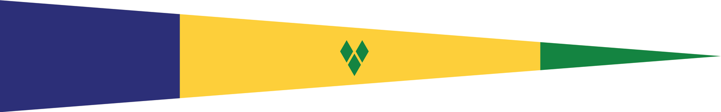 St. Vincent und die Grenadinen Wimpel – Flaggenwimpel in Blau, Gelb und Grün