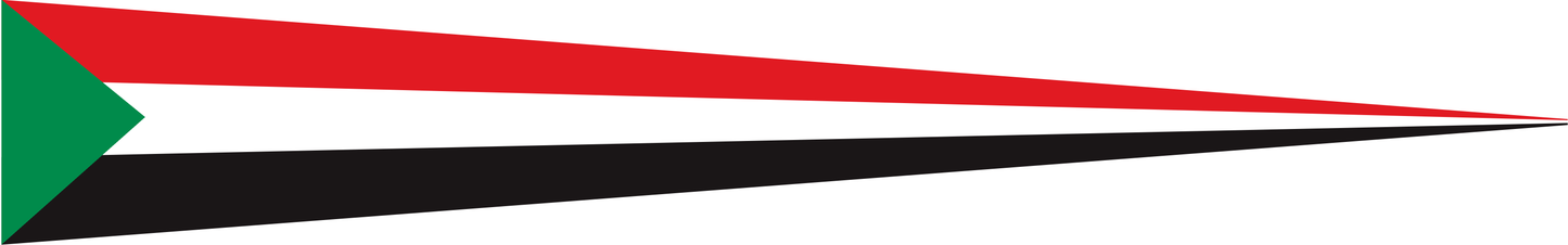 Sudan Wimpel – Länderwimpel in Rot, Weiß, Schwarz und Grün