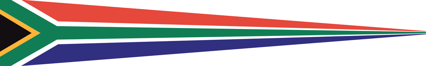 Südafrika Wimpel – Nationalflaggen-Wimpel in Grün, Gelb, Schwarz, Weiß, Rot und Blau