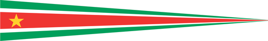 Suriname Wimpel – Nationalflaggen-Wimpel in Grün, Weiß, Rot und Gelb