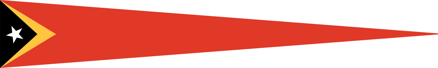 Timor-Leste Wimpel – Flaggenwimpel in Rot, Schwarz, Gelb und Weiß