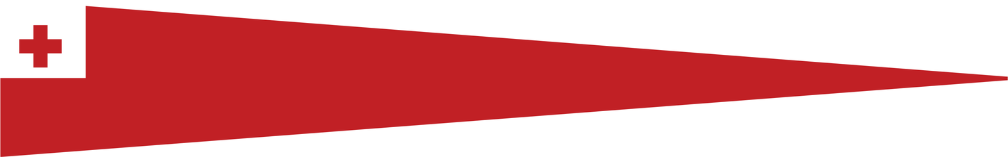 Tonga Wimpel – Nationalflaggen-Wimpel in Rot und Weiß