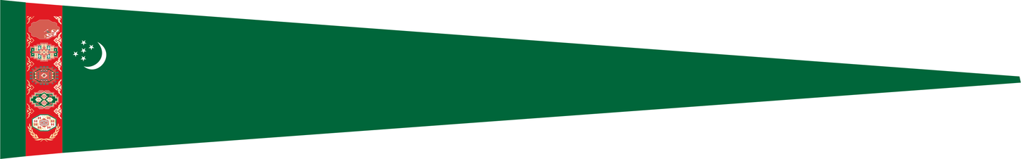 Turkmenistan Wimpel – Nationalflaggen-Wimpel in Grün, Rot und Weiß