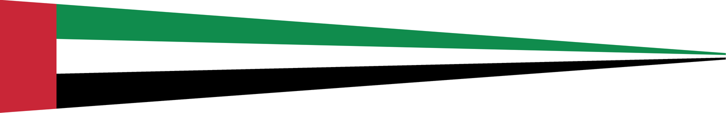 Vereinigte Arabische Emirate Wimpel – Flaggenwimpel in Rot, Grün, Weiß und Schwarz