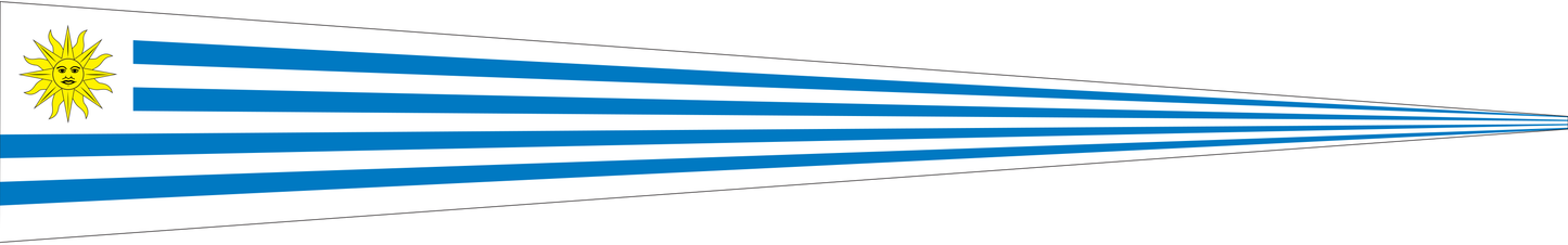 Uruguay Wimpel – Länderwimpel in Hellblau, Weiß und Gelb