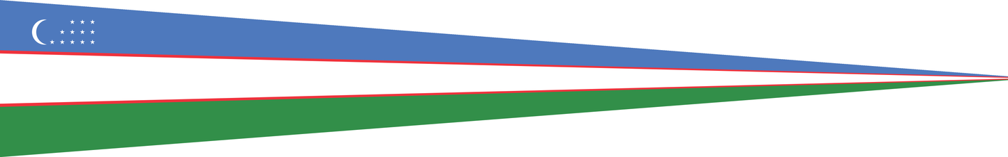 Usbekistan Wimpel – Nationalflaggen-Wimpel in Blau, Weiß und Grün