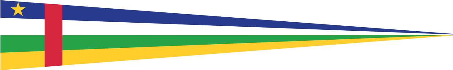 Zentralafrikanische Republik Wimpel – Länderwimpel in Blau, Weiß, Grün, Gelb und Rot