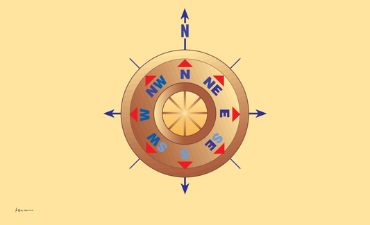 Windrose-Flagge,Holz,Maritime-Flaggen,Bootsflaggen,Kompassrose,Compass