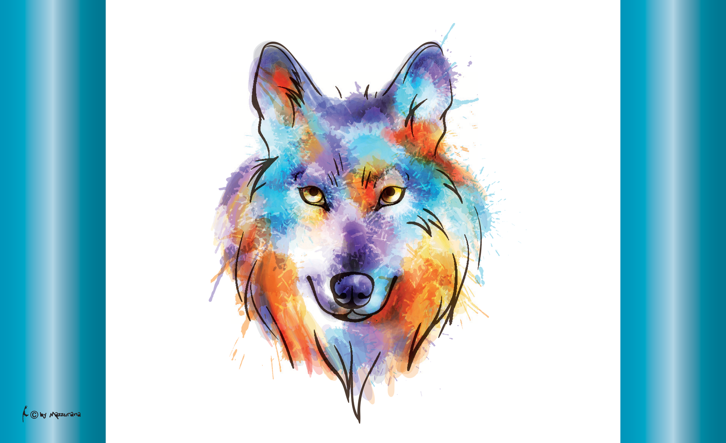 Wolfskopf farbig Flagge