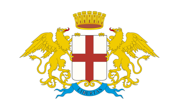 Genuaflagge mit Wappen, Italien, Nationalflaggen, Nationalfahnen
