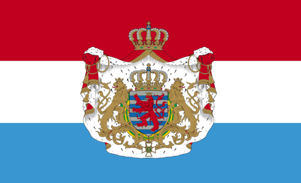 Luxemburgflagge mit Wappen, Luxenburg, Nationalflaggen