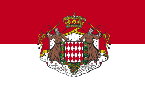 Monacoflagge mit Wappen, Monaco, Nationalfahnen